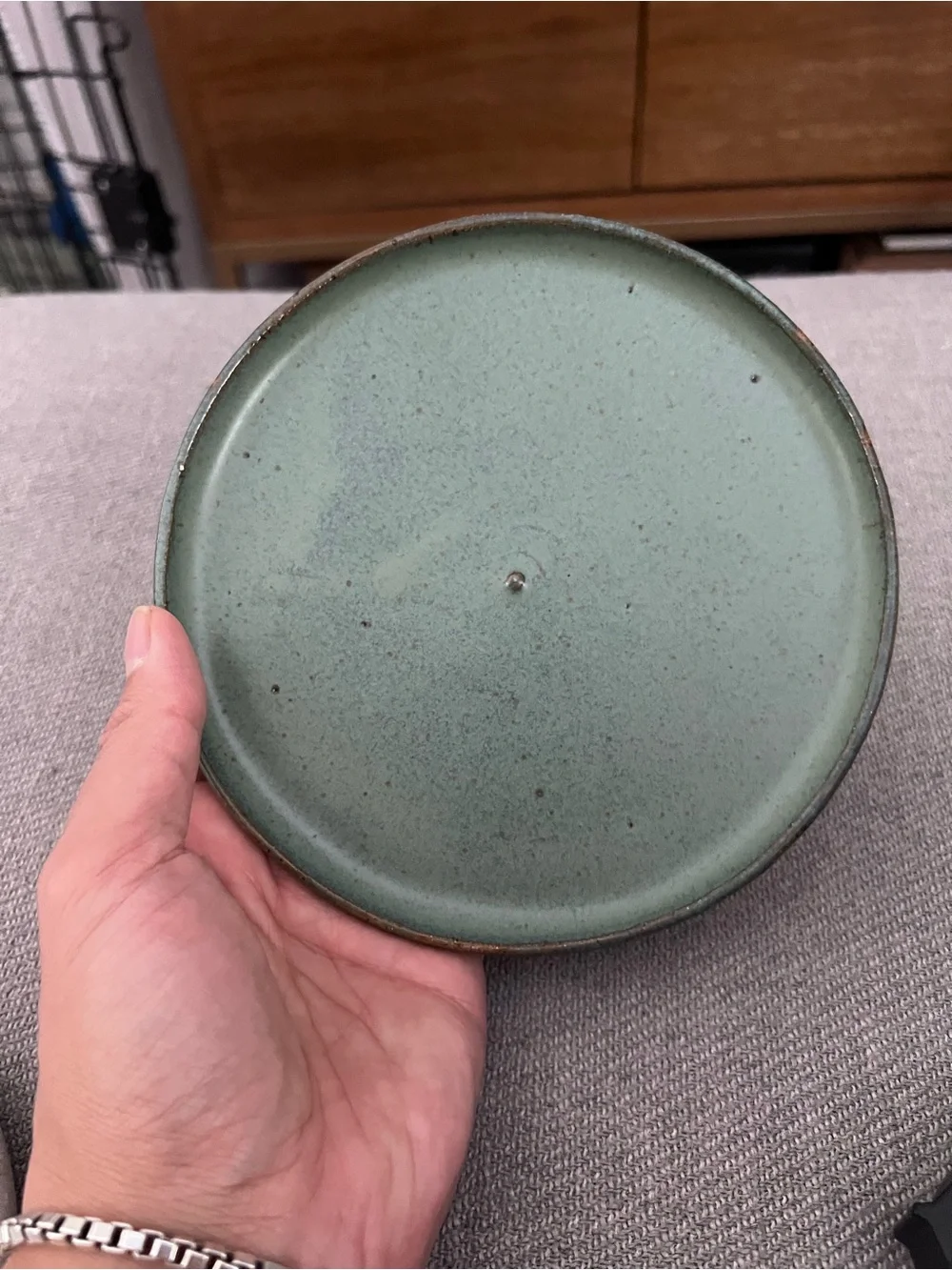 Handmade Ceramic Coasters - Speckled White & Sage Green